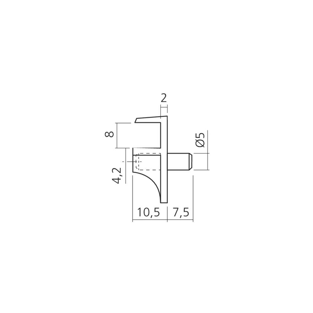 Taquet de glace Ø5 mm