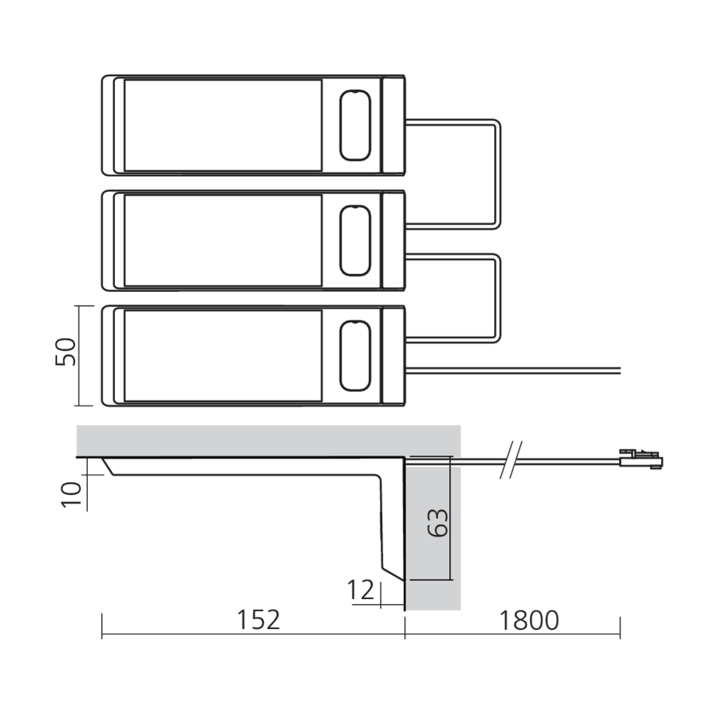 Kit 3 spots en applique 12 V