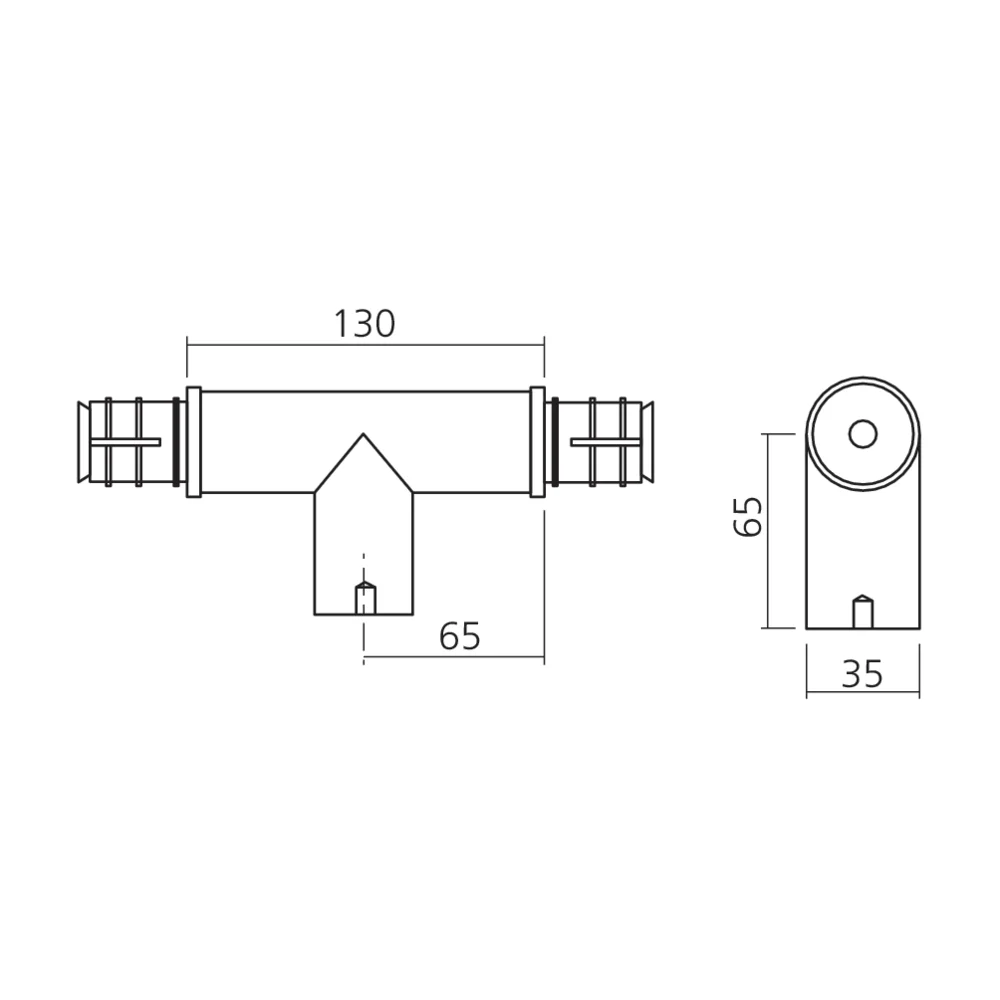 Embout de fixation intermédiaire pour poignée de porte battante
