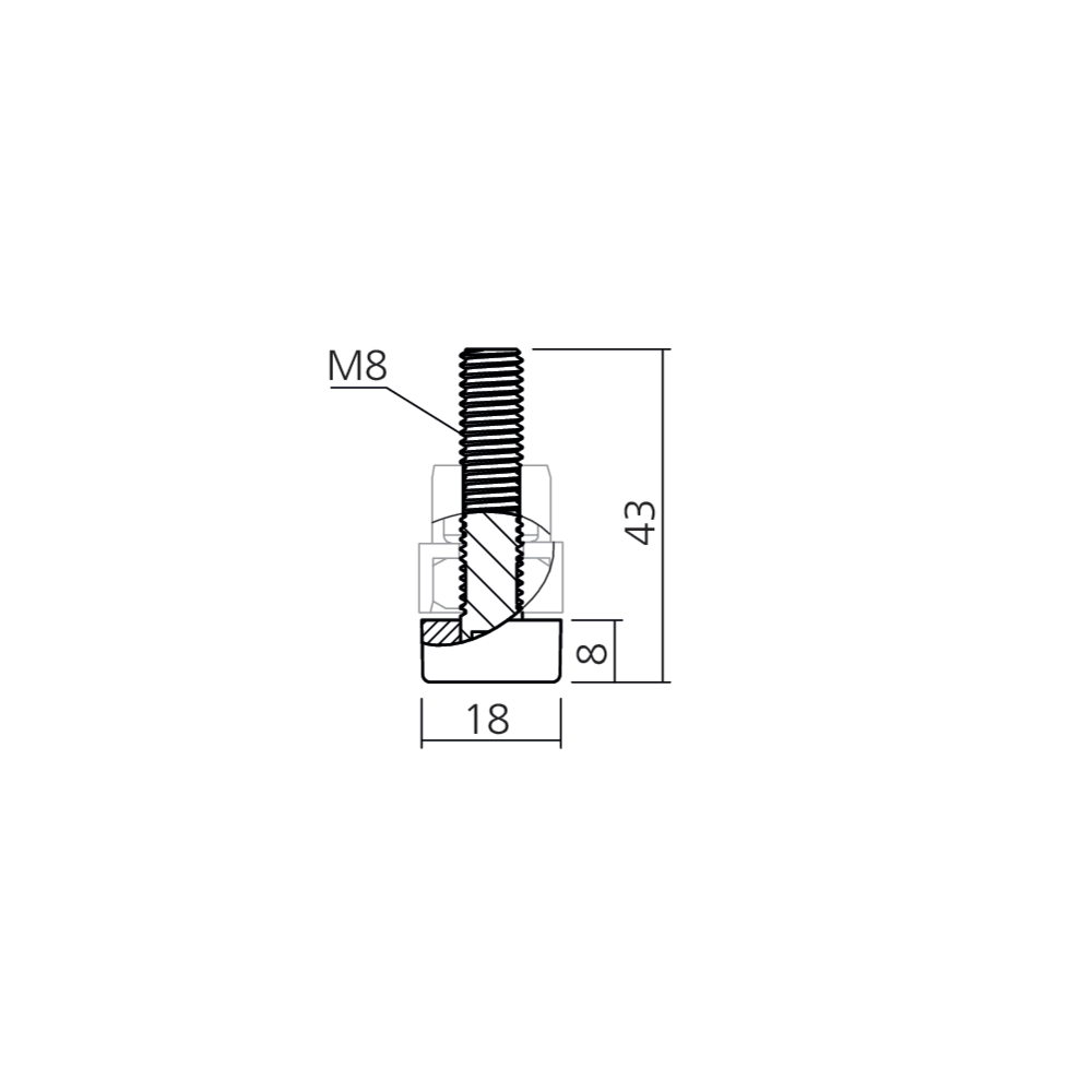 Vérins pour profil CADRO