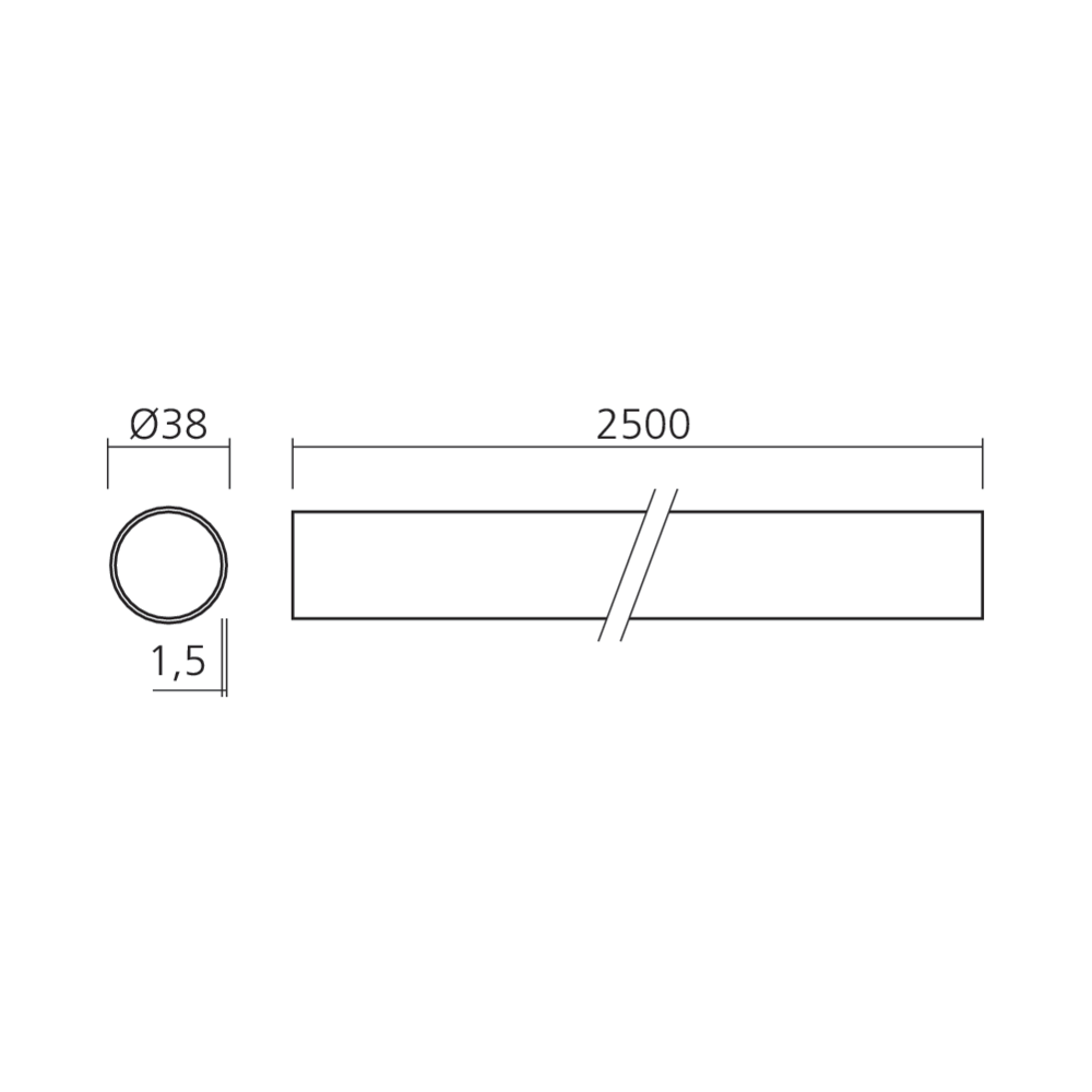 Tube Ø38 mm