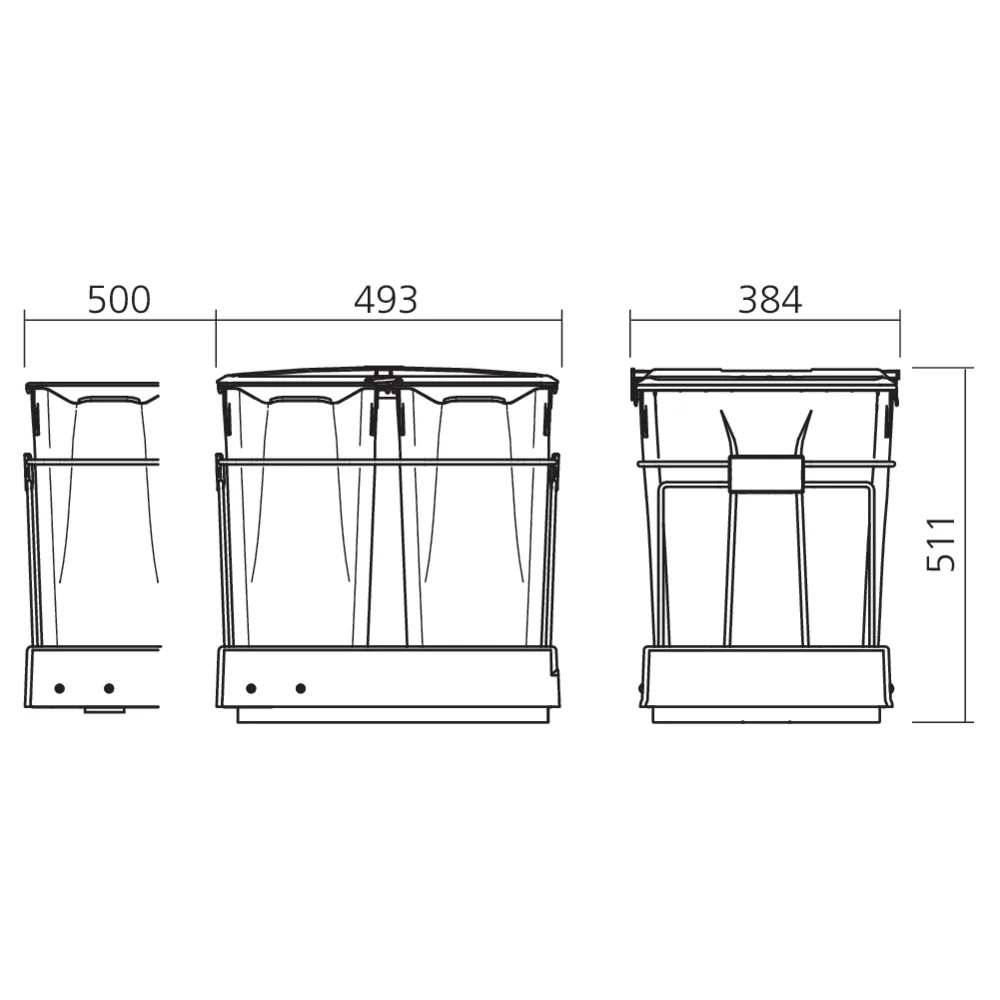 Poubelle tri sélectif 60 L