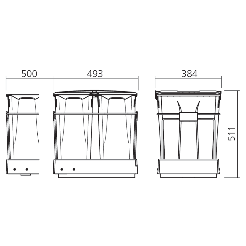 Poubelle tri sélectif 60 L