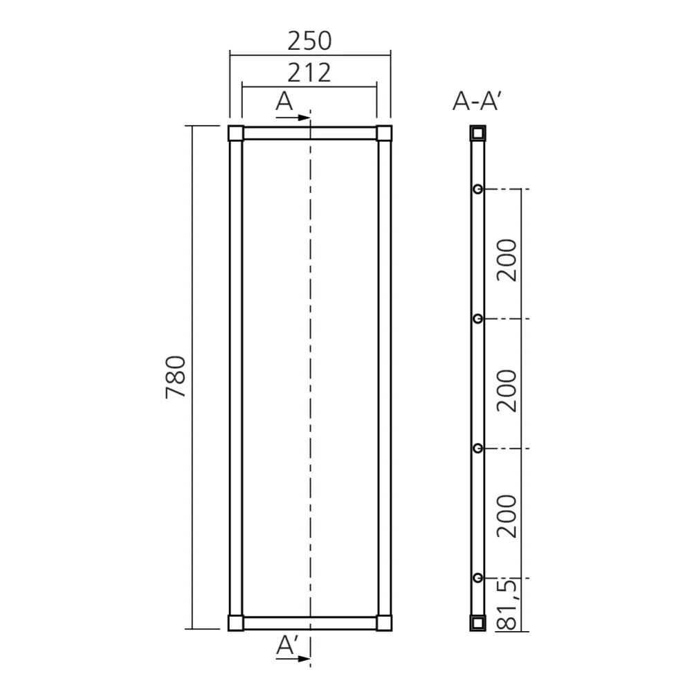 Cadres d'étagère SMART hauteur 780 mm