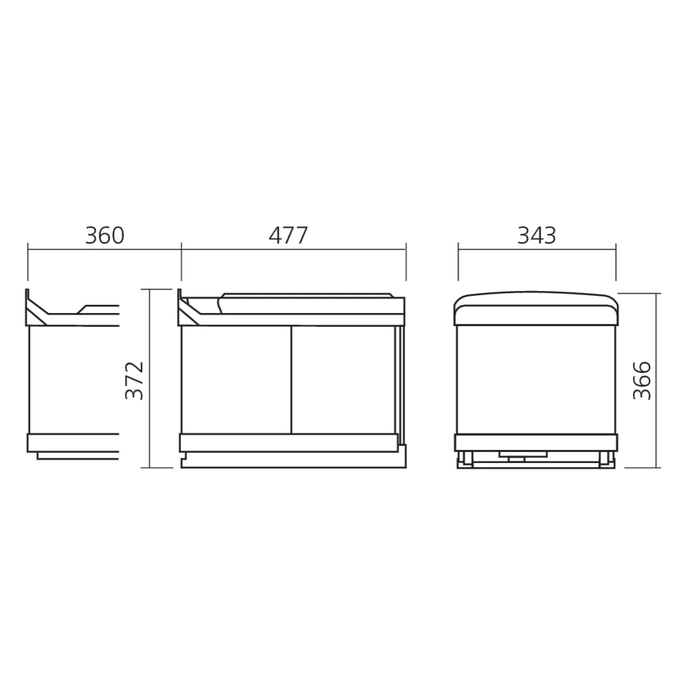 Poubelle tri sélectif inox 32 L