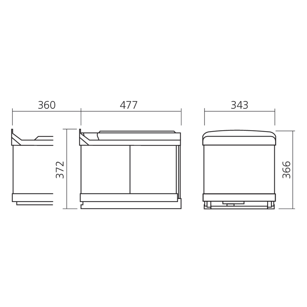 Poubelle tri sélectif inox 32 L