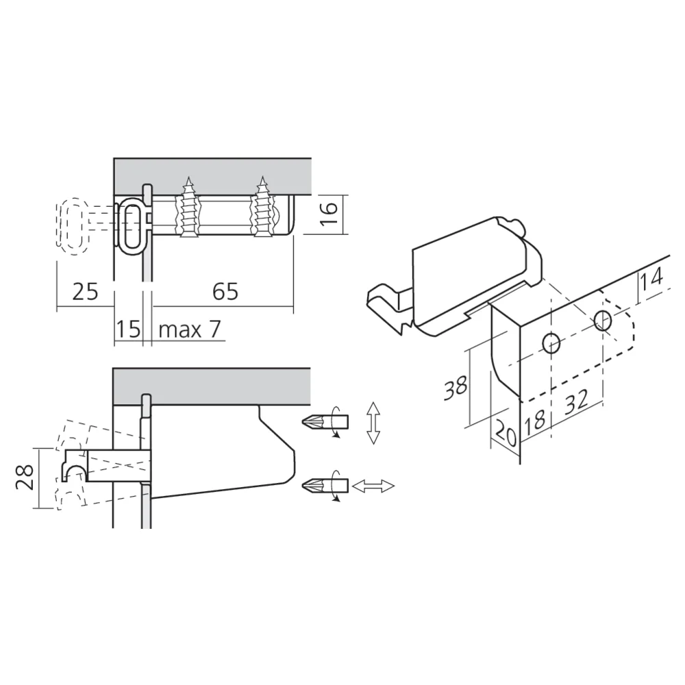 Attache élément à visser
