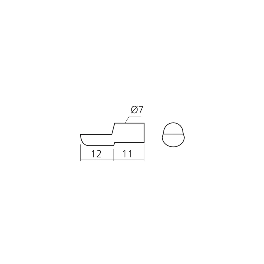 Taquet de rayon Ø7 mm