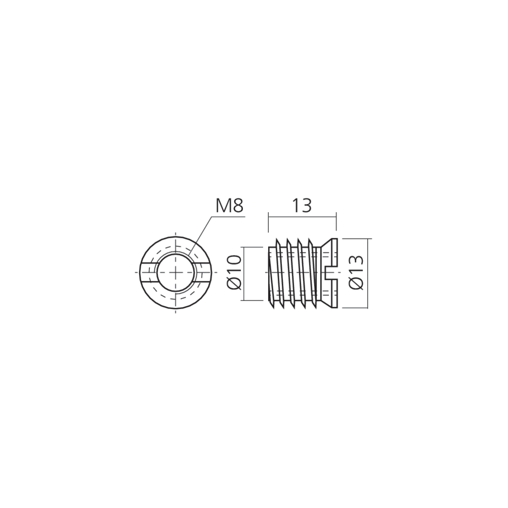 Ecrou à visser M8