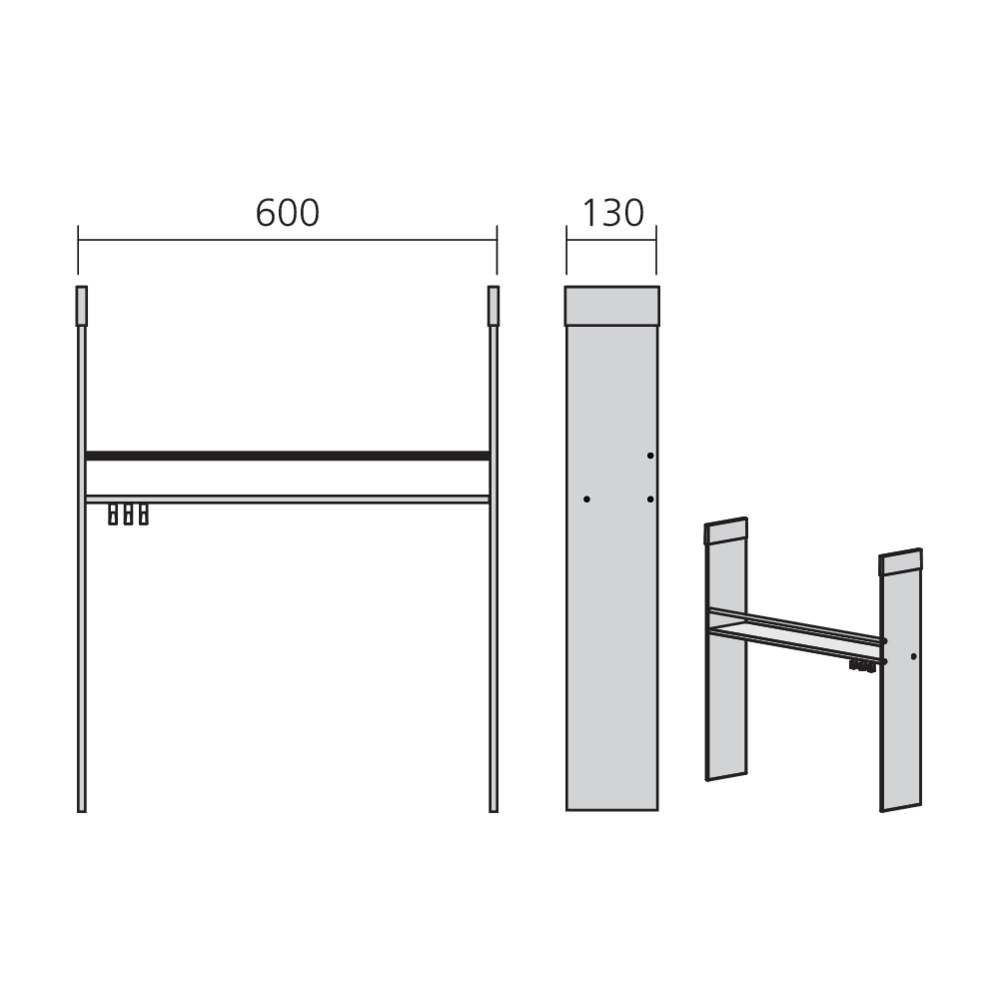 Etagère pour fond de crédence MODULAR 600 mm