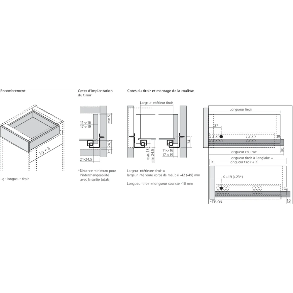 TANDEM 550H charge 30 kg avec BLUMOTION intégré