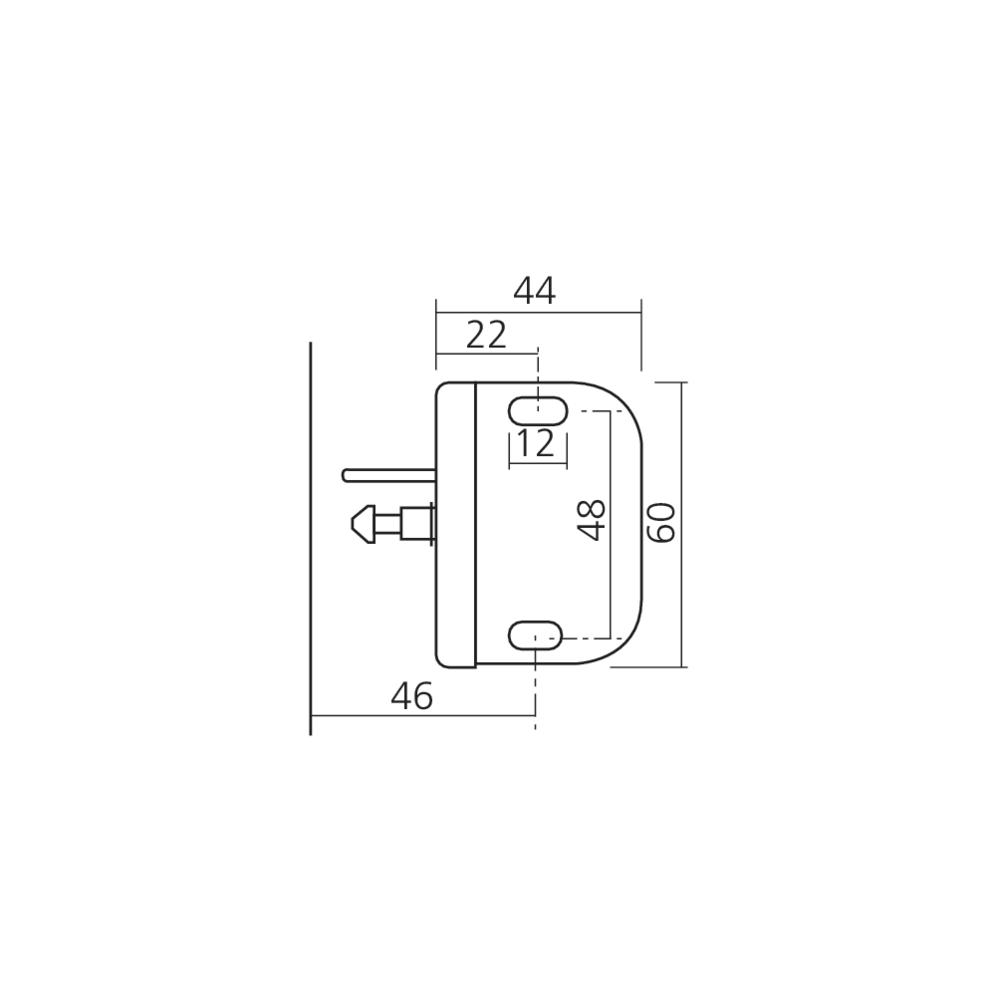 Gâche avec poussoir