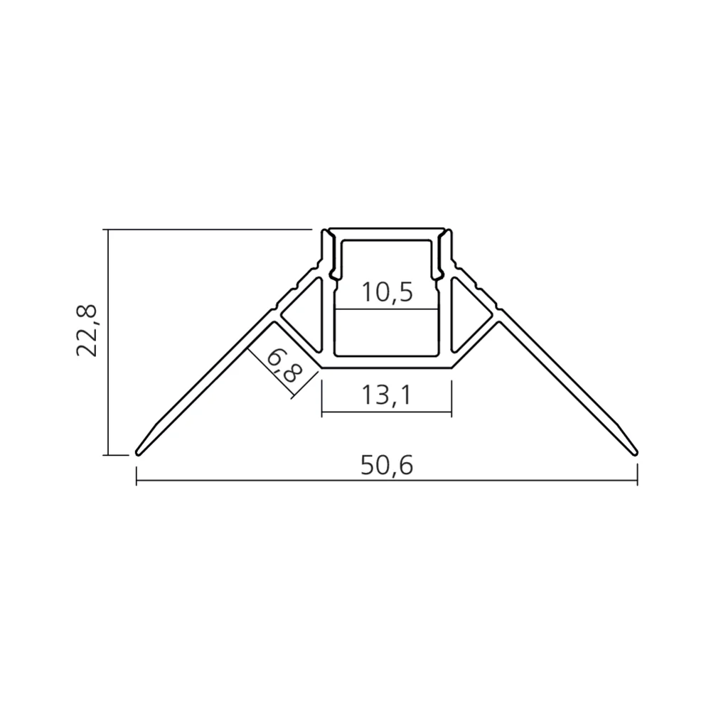 Profil angle interne encastrable pour mur