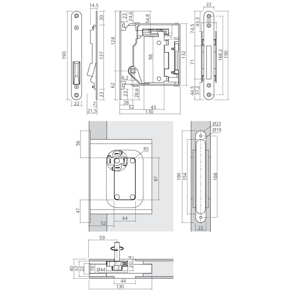 Serrure à pêne magnétique invisible