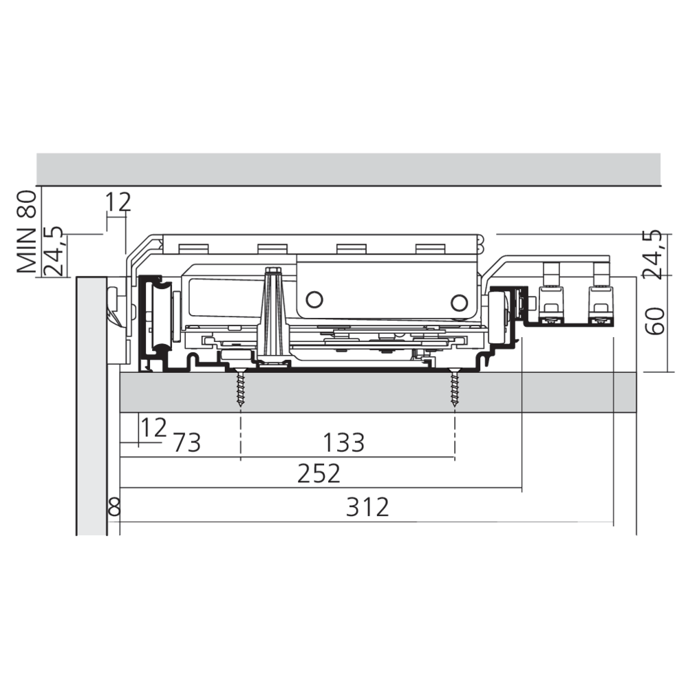 Set de montage en applique PS40
