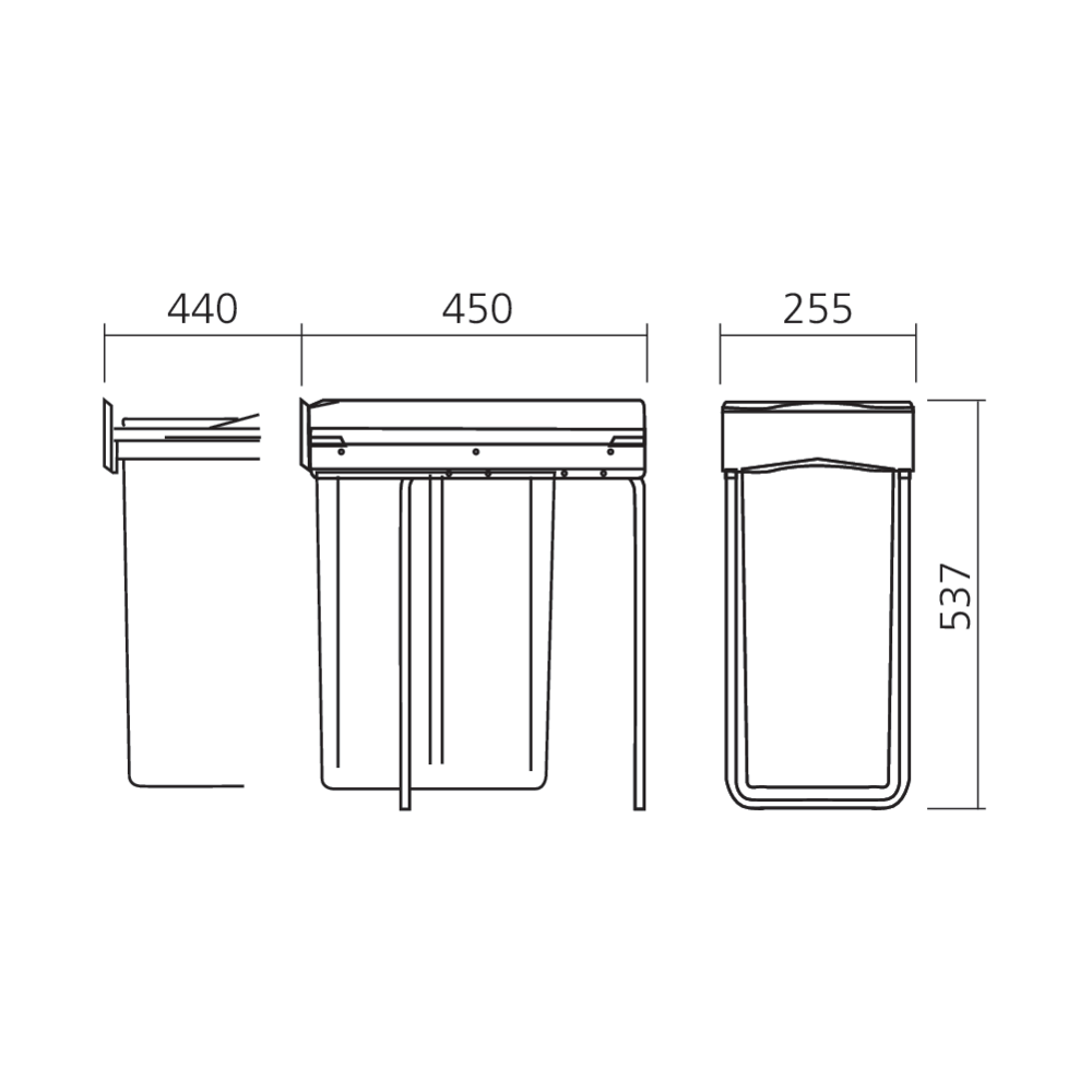 Poubelle coulissante à sortie totale 40 L
