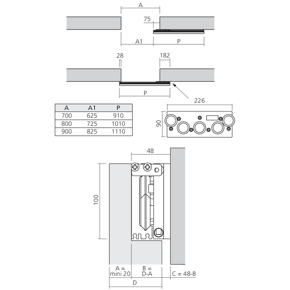 Garniture 1 porte bois