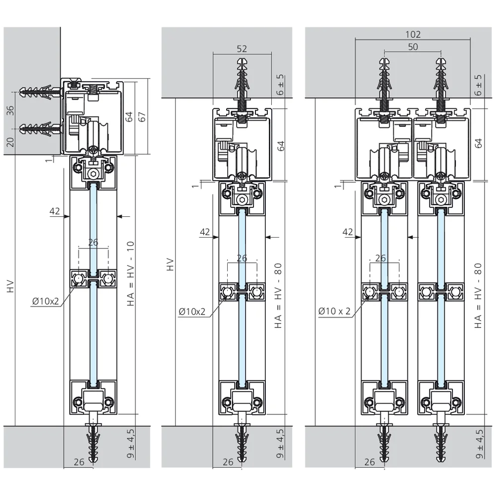 Set garniture et accessoires 1 porte PS65