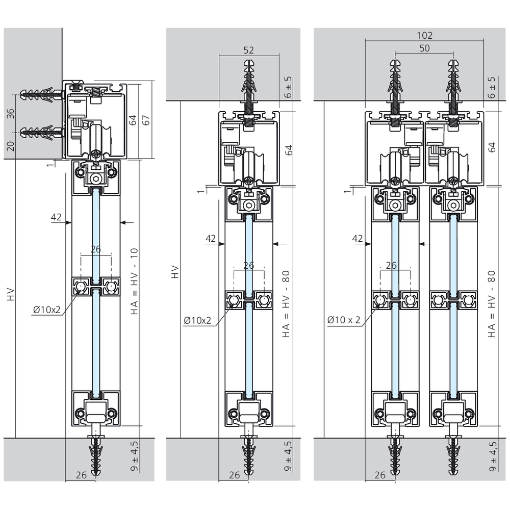 Set garniture et accessoires 1 porte PS65