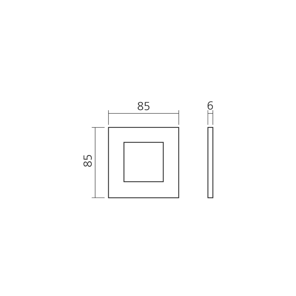 Poignée carrée pour porte coulissante