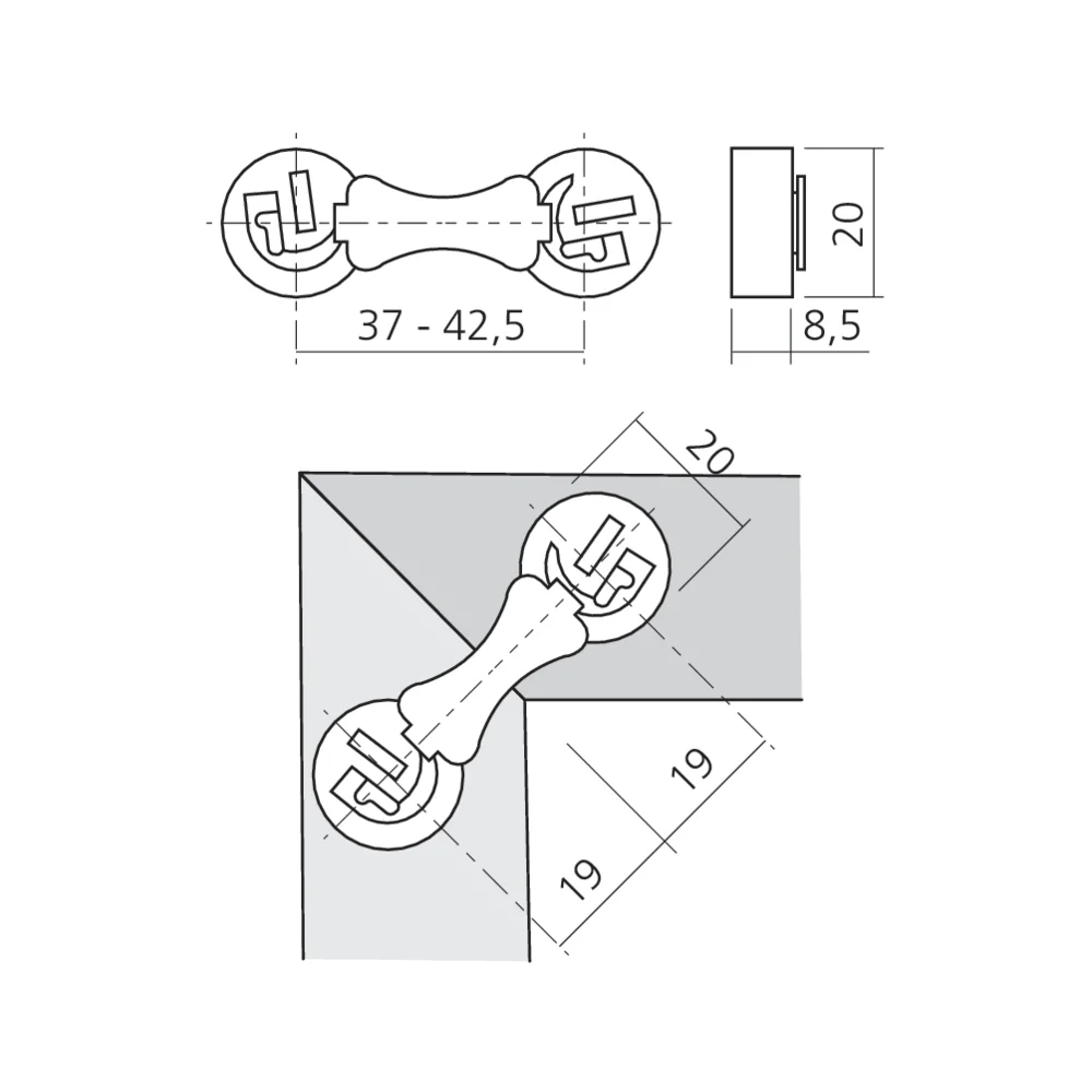 Ferrure d'assemblage