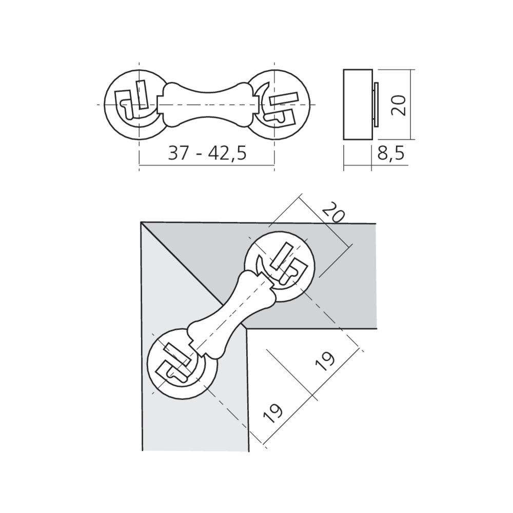 Ferrure d'assemblage