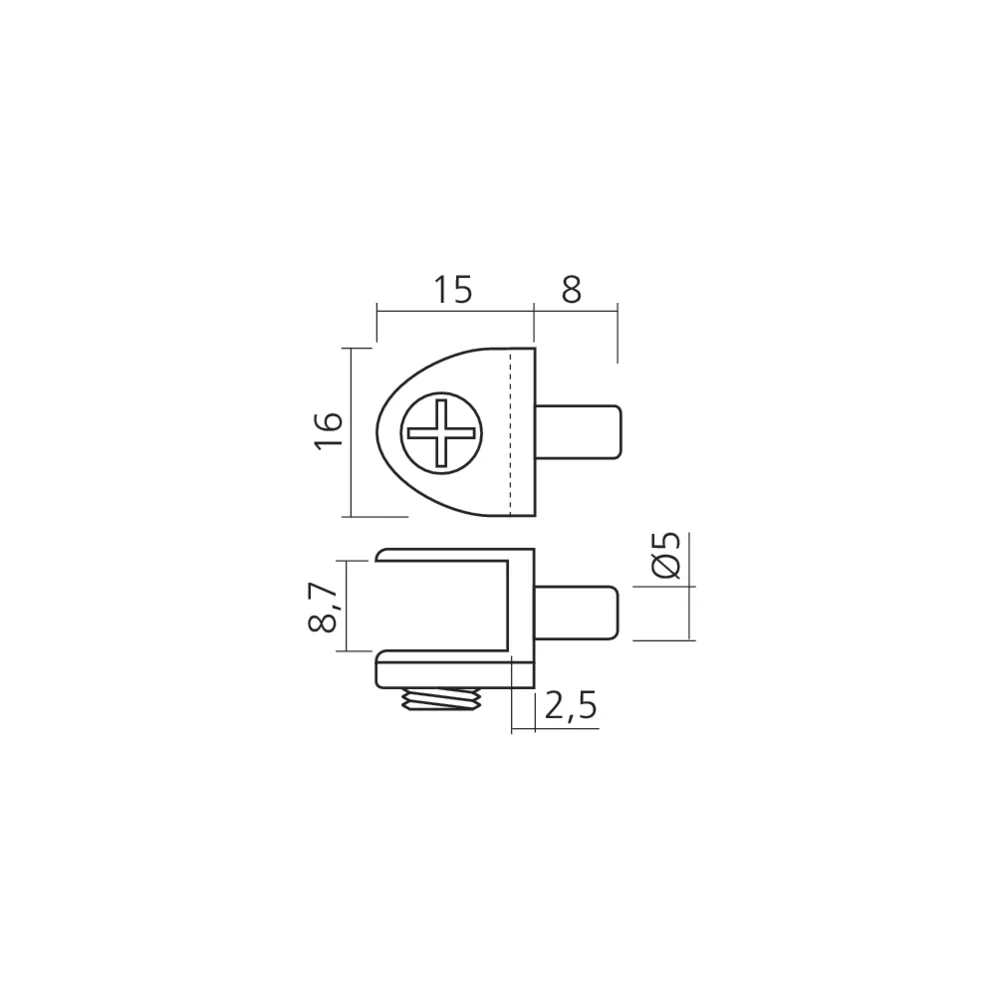 Taquet de glace Ø5 mm