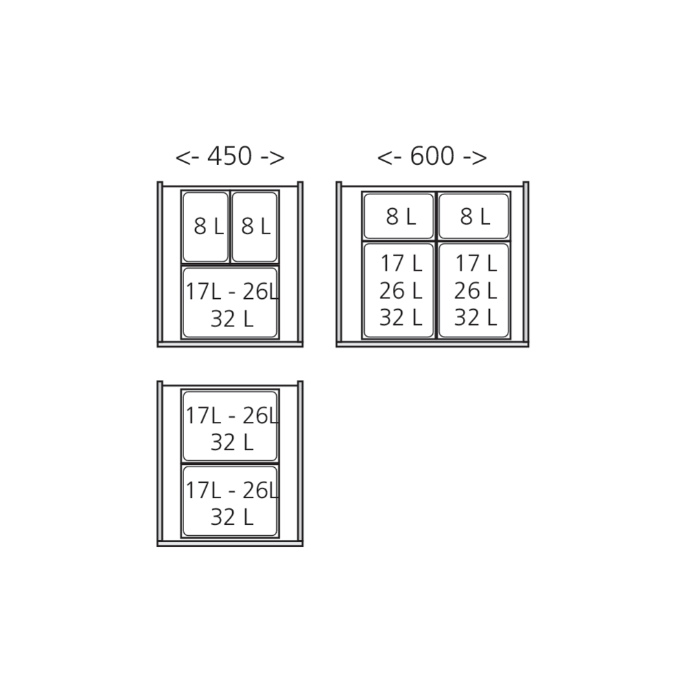 Set poubelles suspendues pour tiroir TANDEMBOX