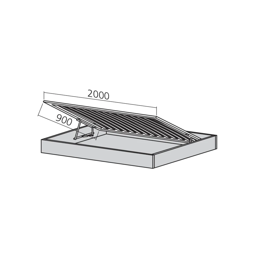Lit horizontal avec coffre