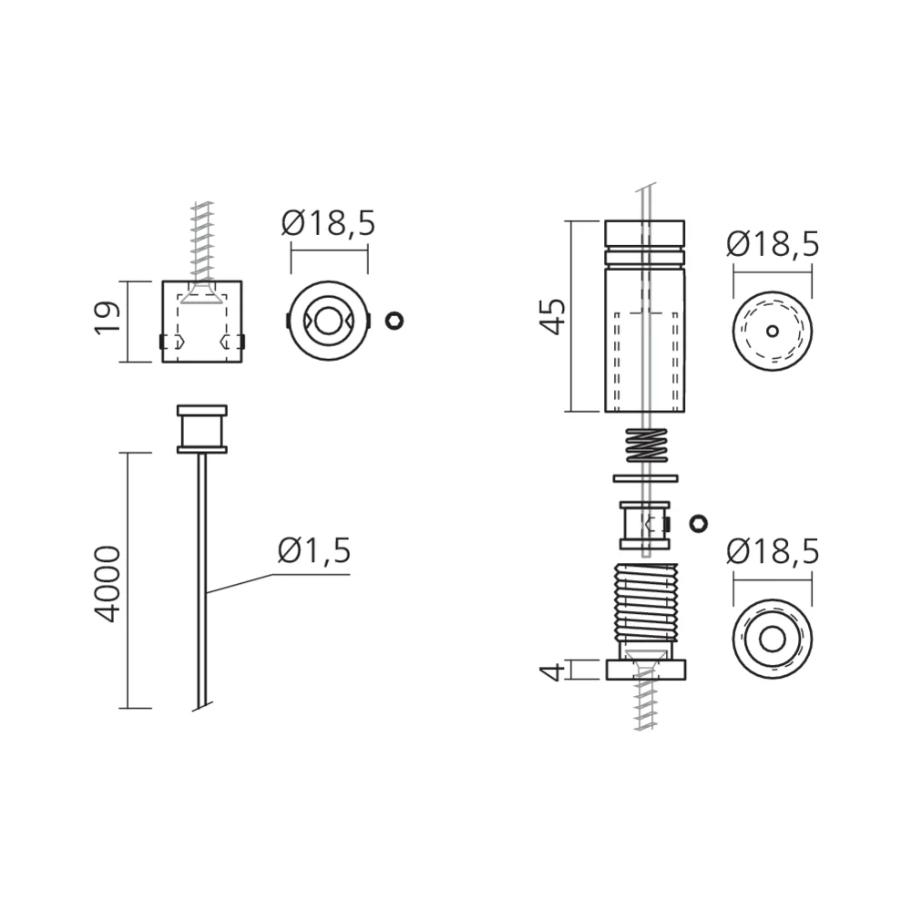 Kit de fixation sol-plafond