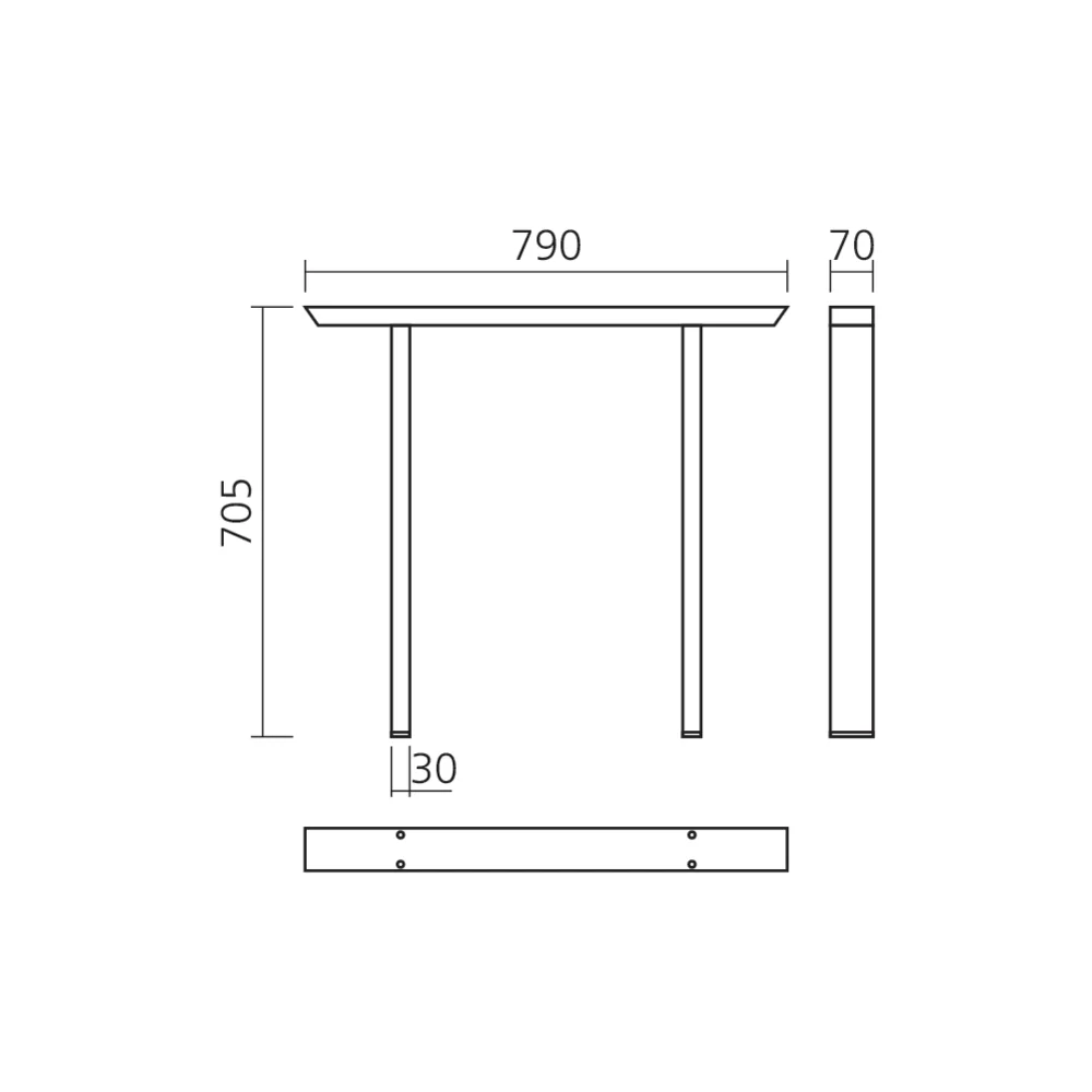 Pied intermédiaire Seventy 800 mm