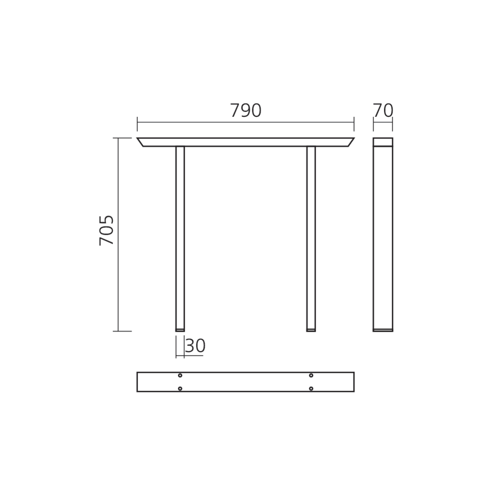 Pied intermédiaire Seventy 800 mm