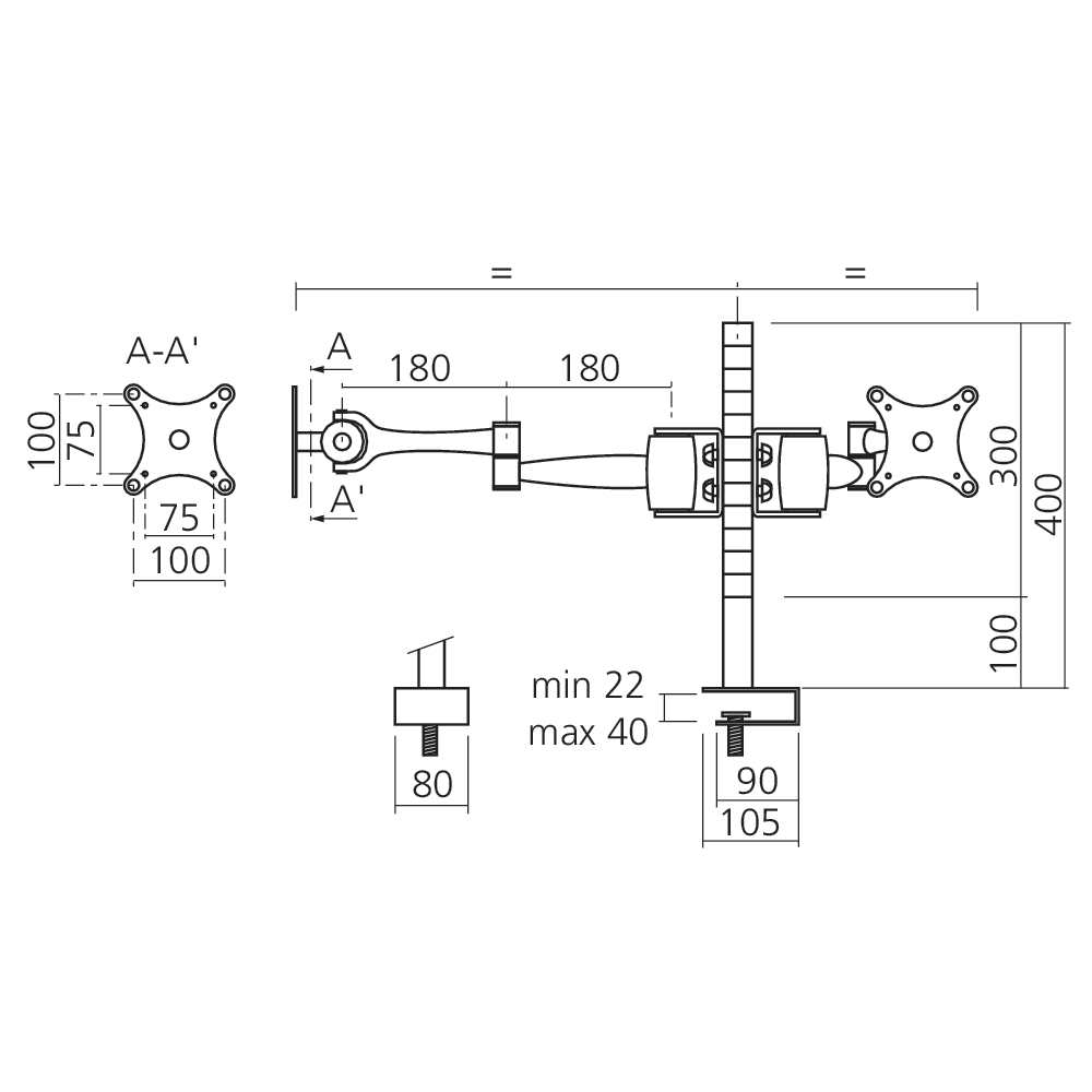 Support double-écran QUATRO