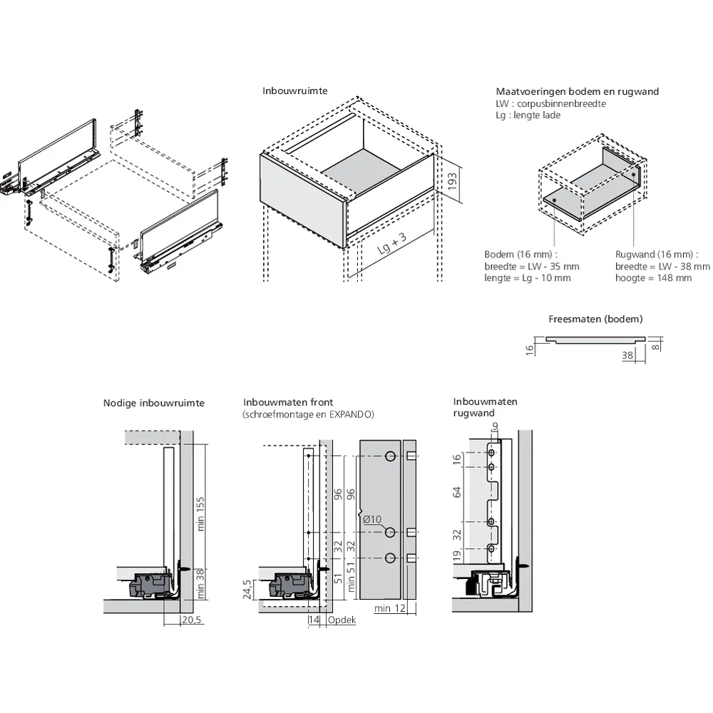 LÉGRABOX TIP-ON gris orion mat hauteur C