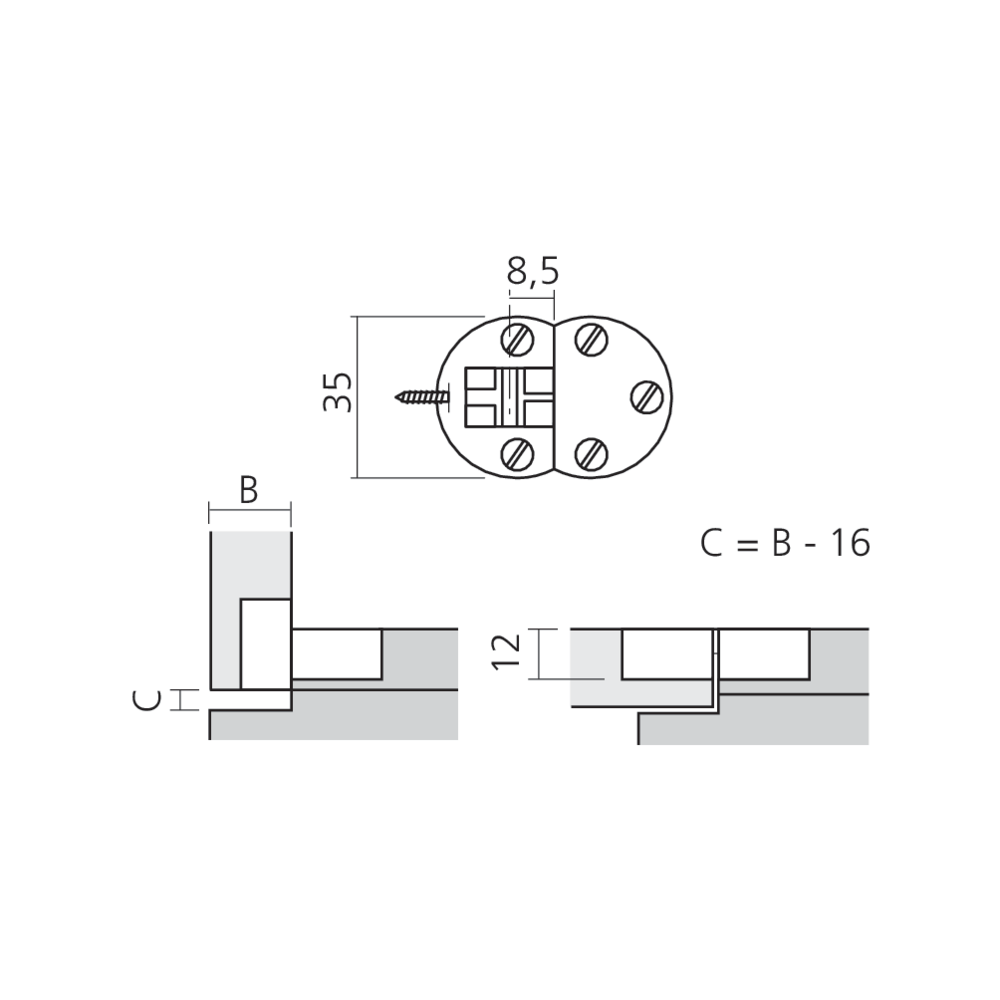 Charnière pour abattant