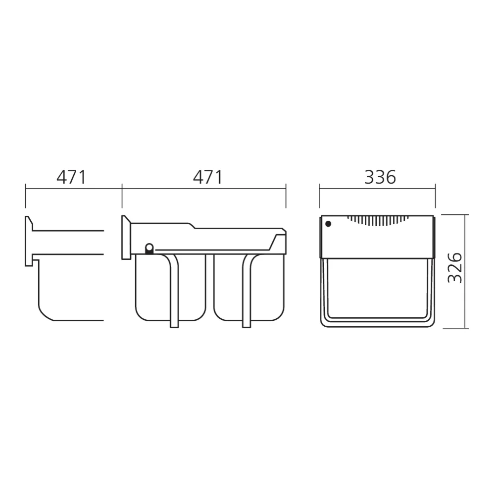 Poubelle tri sélectif 2 bacs 36 L