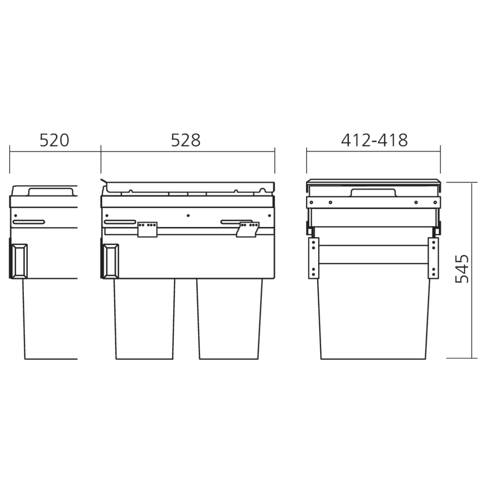 Poubelle EURO-CARGO 76 L