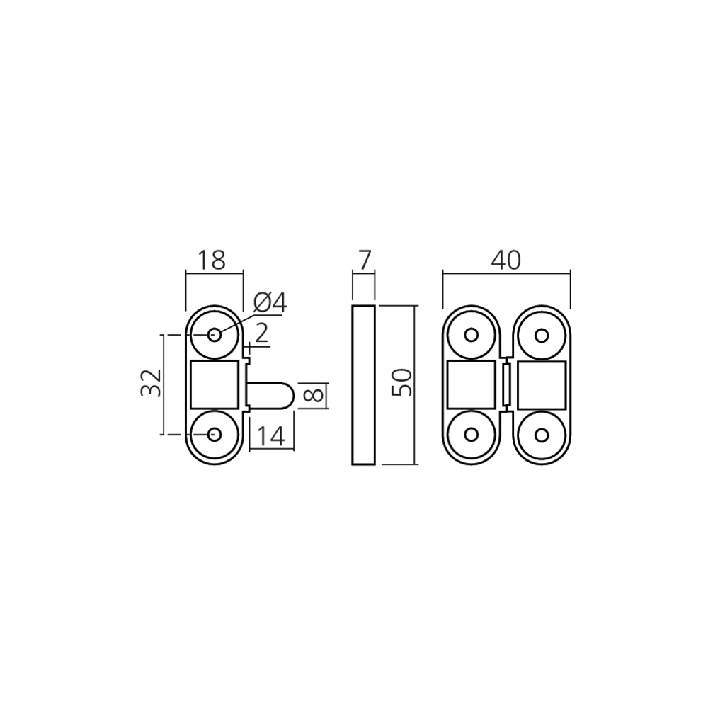Ferrure d'assemblage à plat