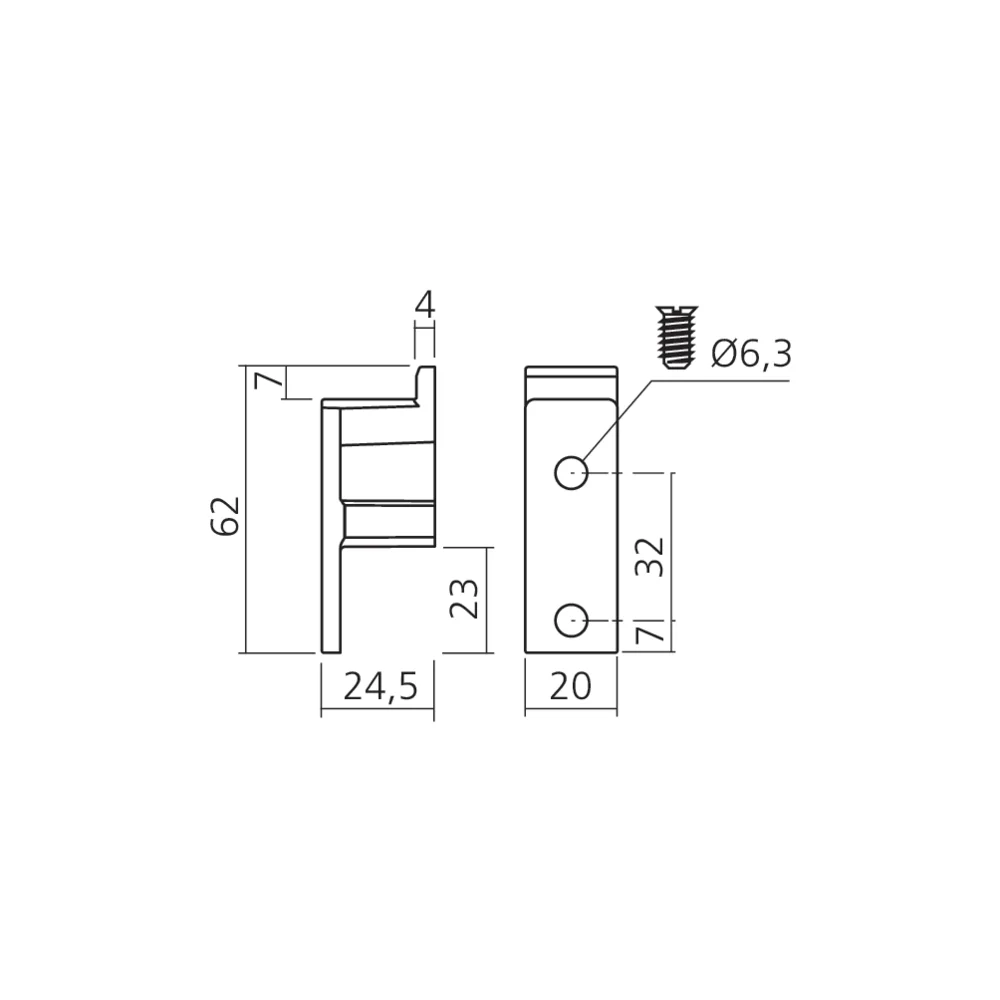 Ferrure d'assemblage panneaux sans clipsage