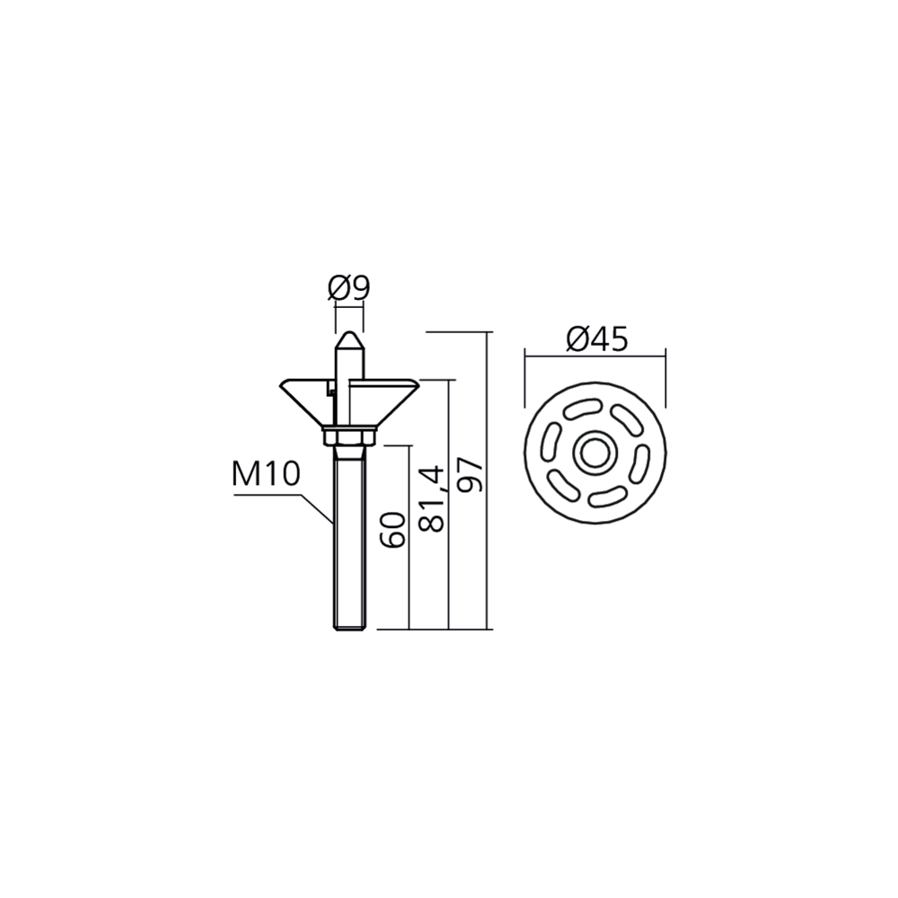 Vérin de plafond M10
