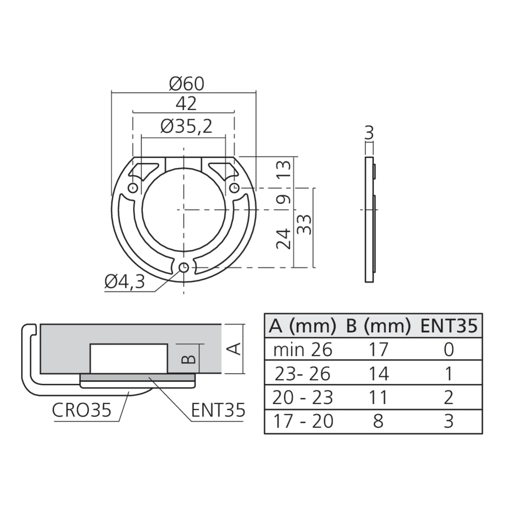 Entretoise pour CRO35
