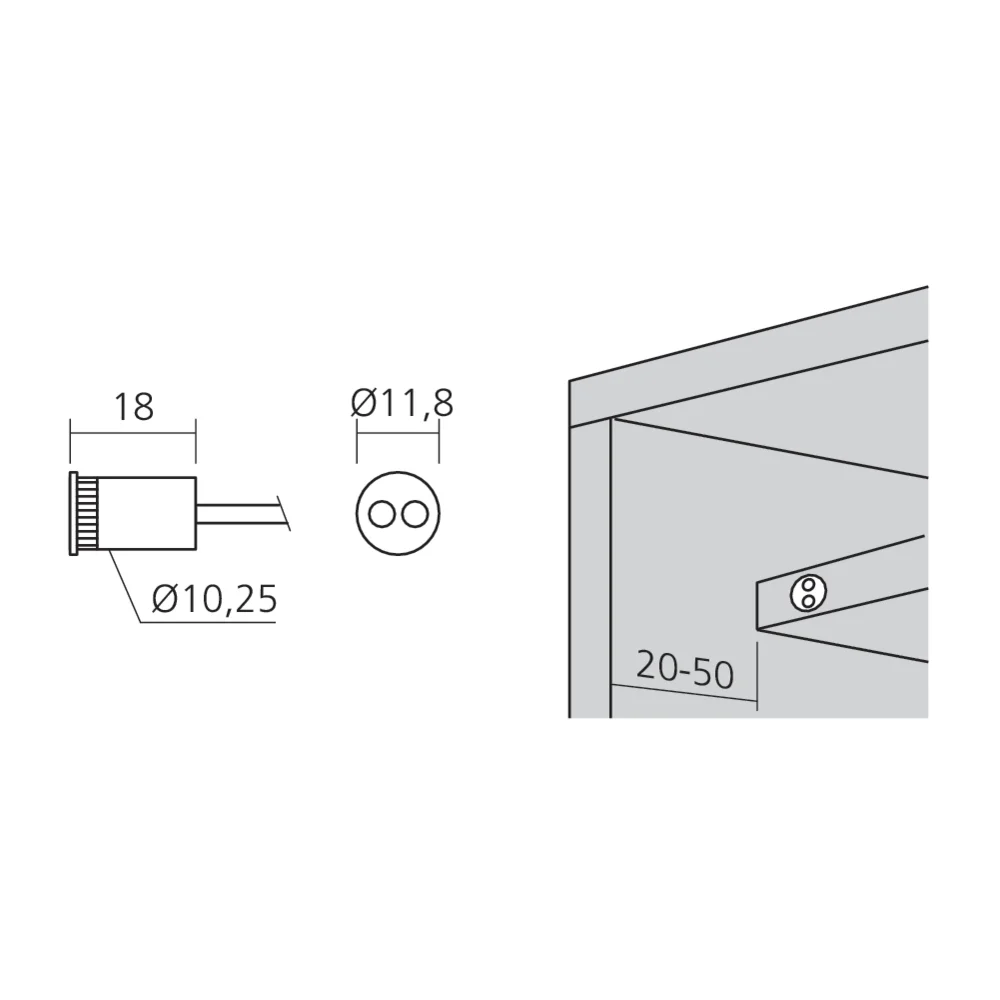 Cellule infrarouge à encastrer