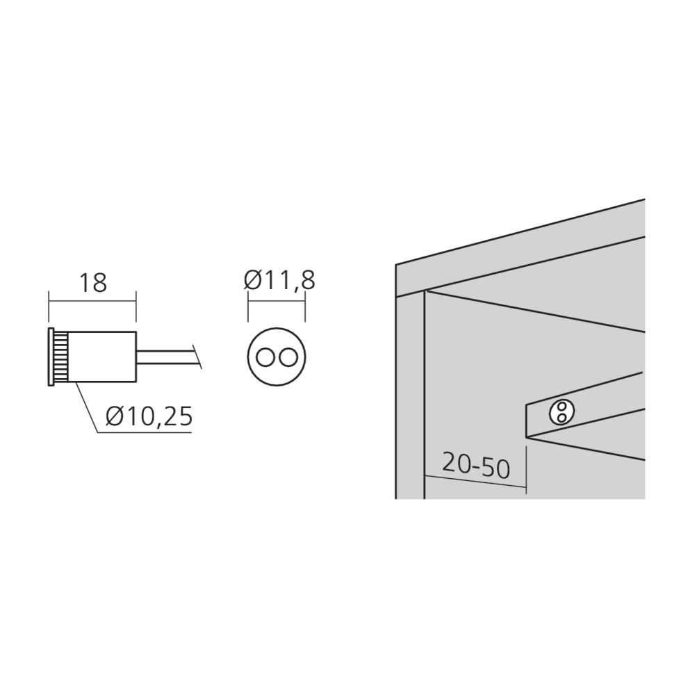 Cellule infrarouge à encastrer