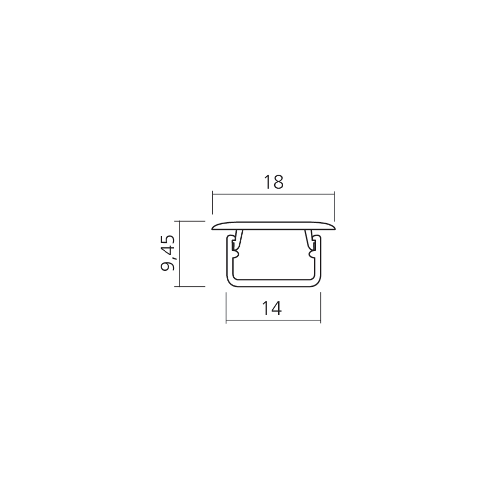Profil 14x9 à encastrer