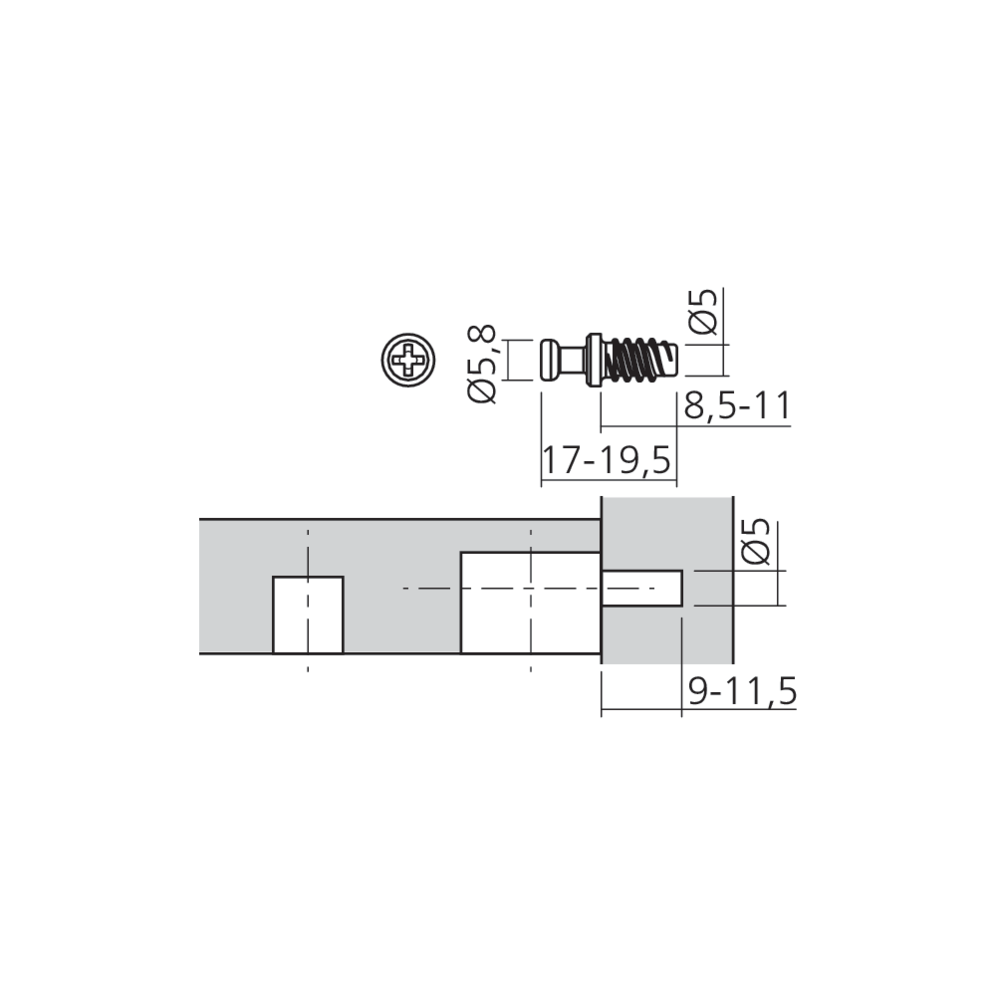Tourillon filet bois Ø5 mm