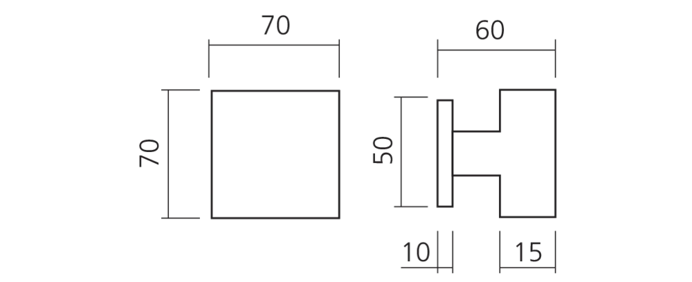 Bouton de porte QUADRA