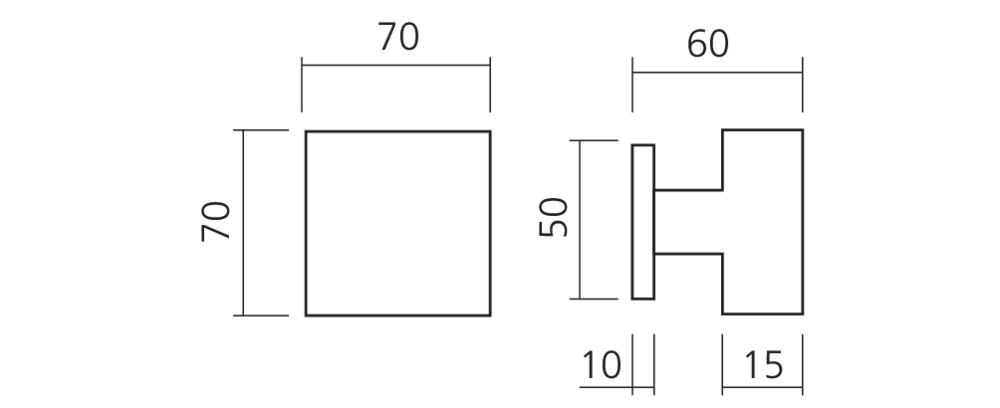 Bouton de porte QUADRA