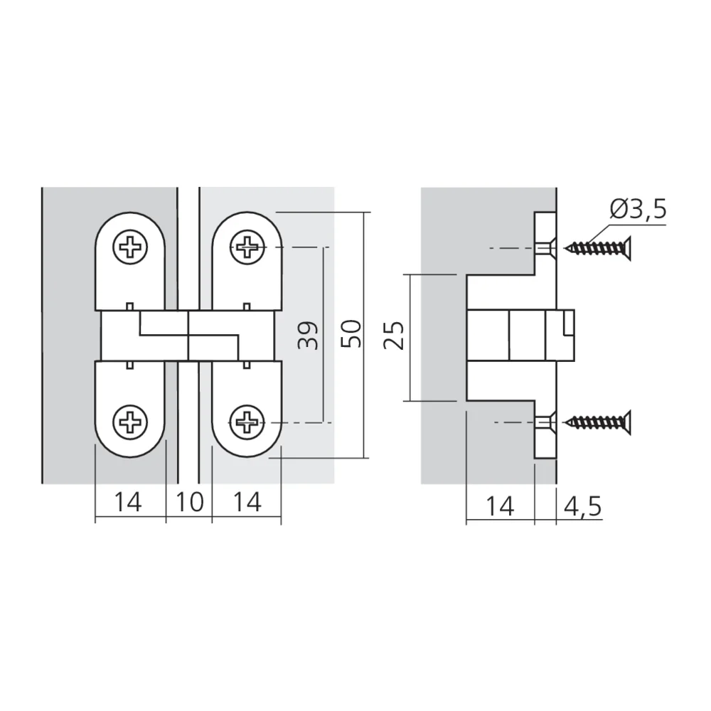 Charnière invisible