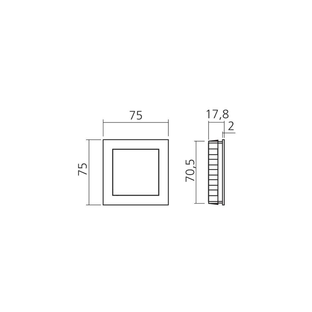 Poignée cuvette carrée magnétique