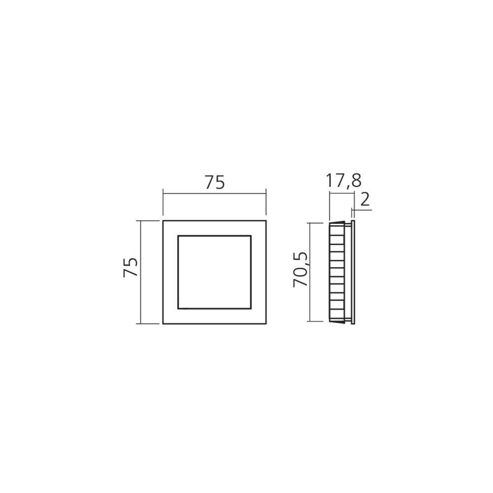Poignée cuvette carrée magnétique